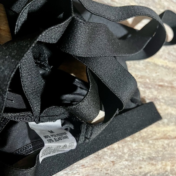 Black Sexy Love Shein Blingy Strappy bra and thong Lingerie Set - Picture 12 of 16